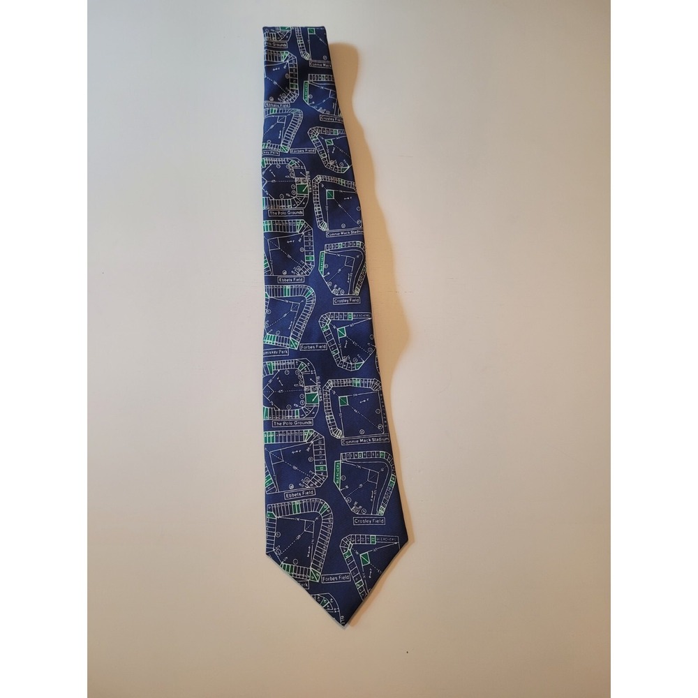 JOSH BACH Men's Baseball‎ Stadium Silk Tie Ebbets Comiskey Connie Mack Forbes
